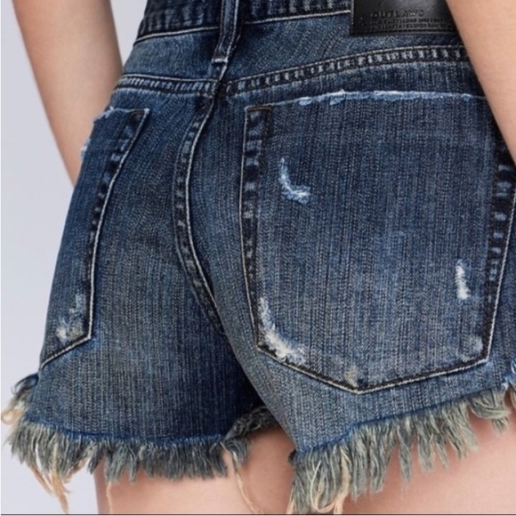 One x One Teaspoon x Free People Shorts Size 24 Fringe Distressed Short Shorts - Picture 2 of 14